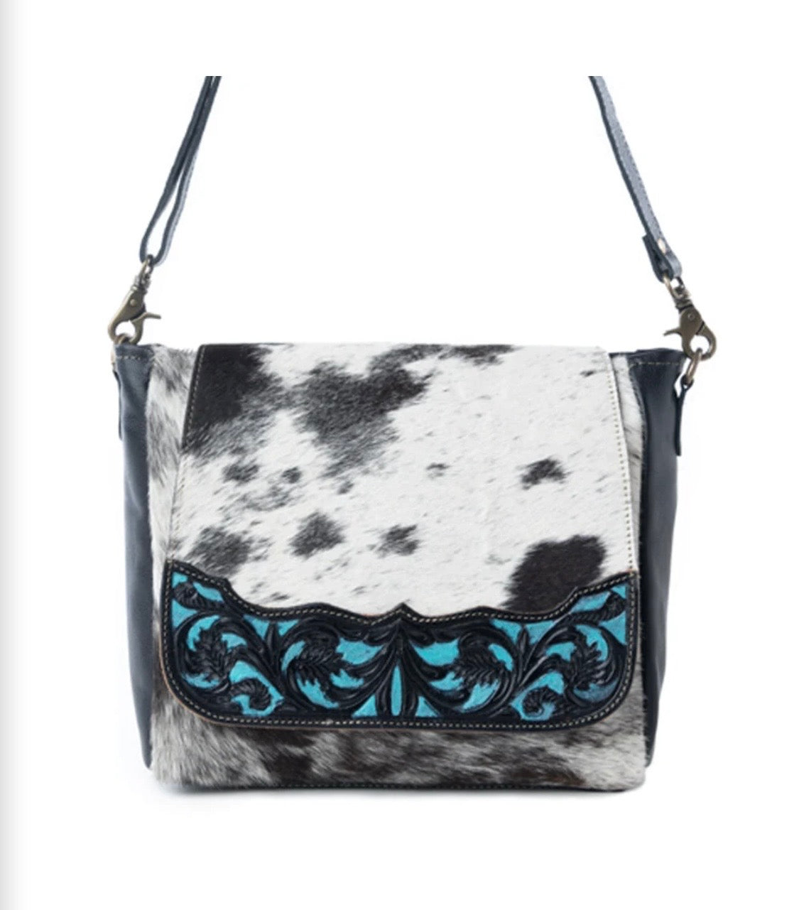 Myra Sagebrush Vale Hairon Leather Concealed Carry Bag In Onyx Frost