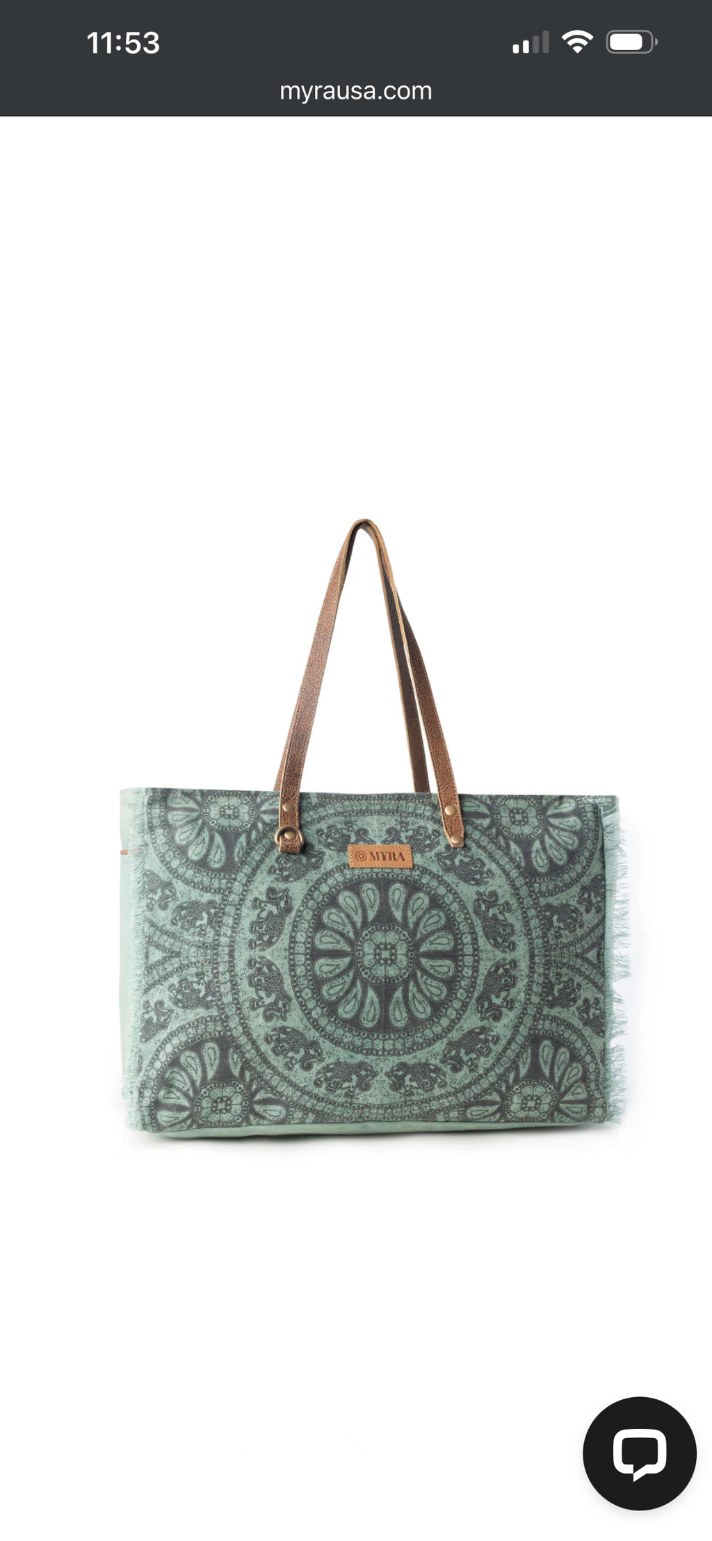 MYRA WILDTUSK WEEKENDER BAG FOR WOMEN IN GREEN WITH VINTAGE PRINT DETAIL