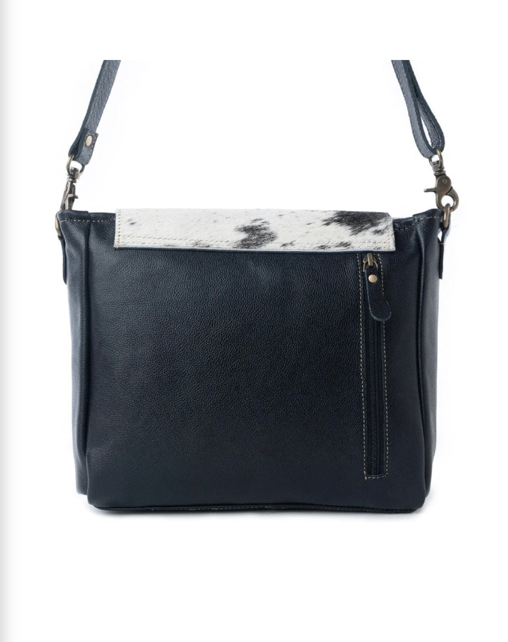 Myra Sagebrush Vale Hairon Leather Concealed Carry Bag In Onyx Frost