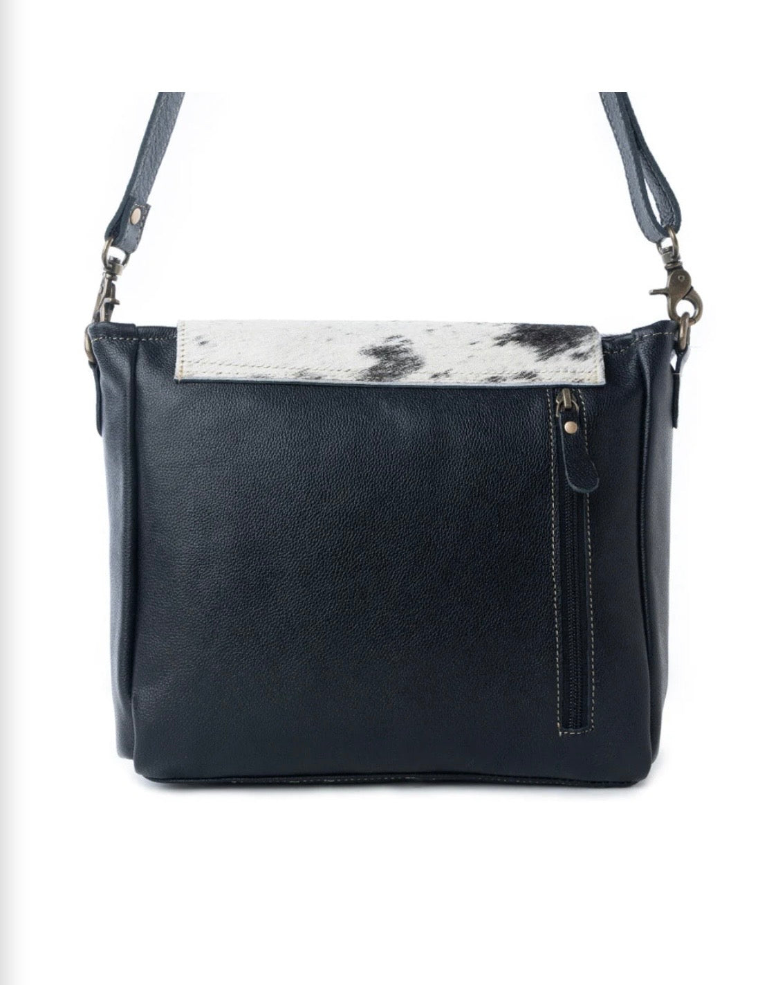 Myra Sagebrush Vale Hairon Leather Concealed Carry Bag In Onyx Frost