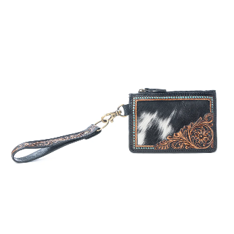 Your choice of-Wildflower Mesa Handtooled Hairon Leather Card Holder