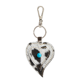 Heart's Love Key Fob in Black & White