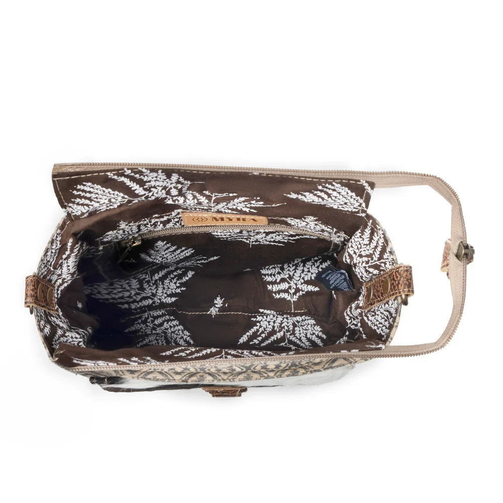 Tribal Pony Western Crossbody Bag for Women in olive with hairon detail
