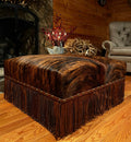 Brindle Fringe Ottoman